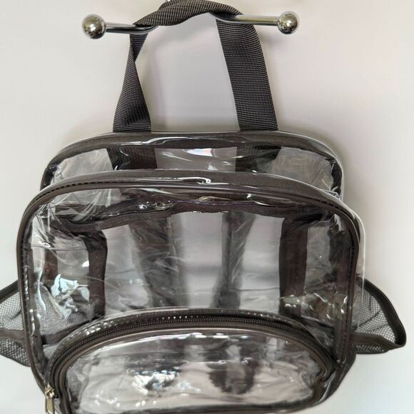 Clear Backpack Transparent Waterproof See Trough (Black trim) NWOT 12x10.5\